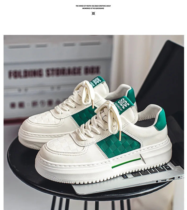 Men's Casual Shoes 2025 New Fashion Platform Shoes Outdoor Casual Sneakers Men Street Skate Shoe Lace-up Shoes Zapatillas Hombre - Clikcy