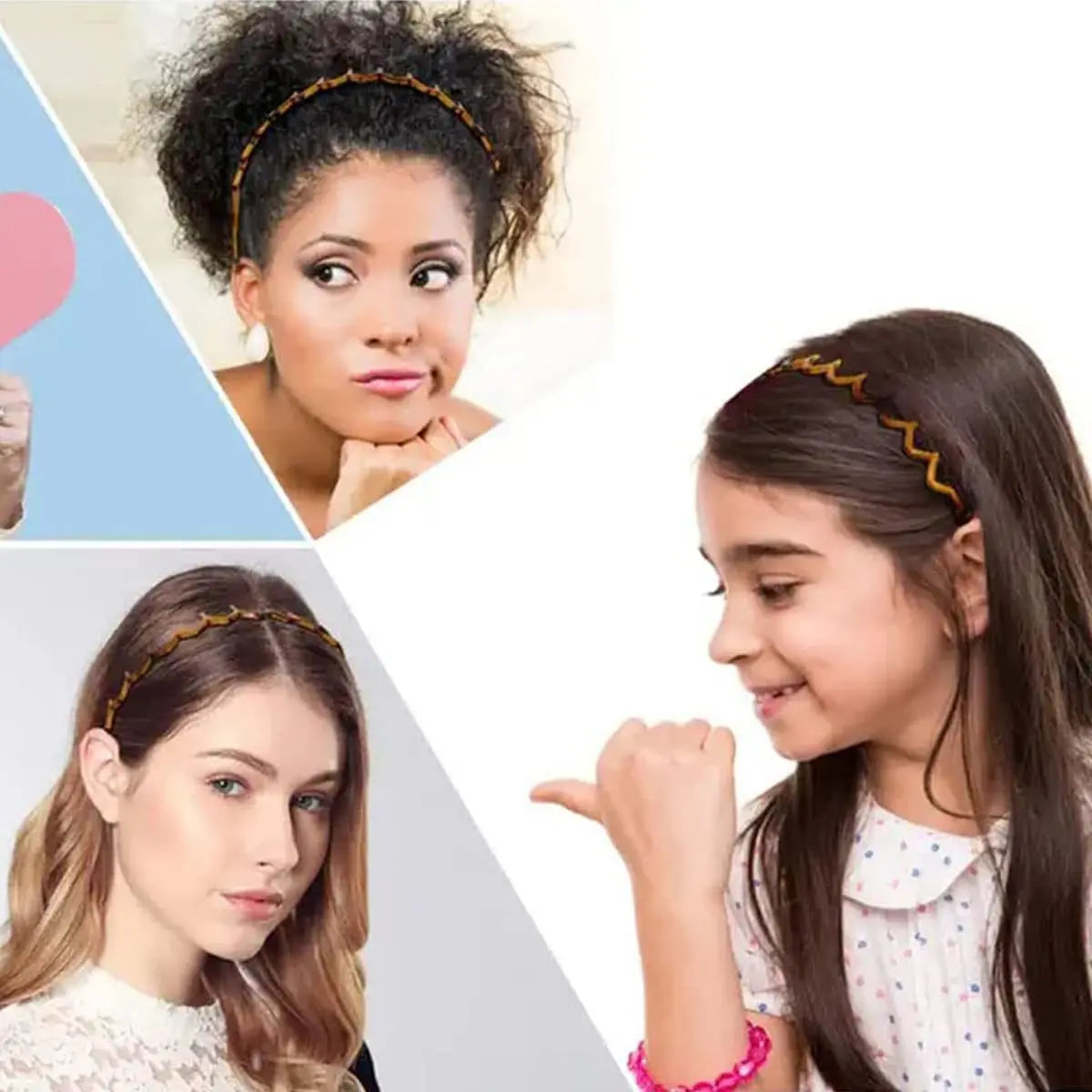 Korean Women Hair Comb Headband Plastic U Shape Hair Hoops Fixed Teeth Non-Slip Fluffy Top Hair Bands Headwear Hair Accessories - Clikcy