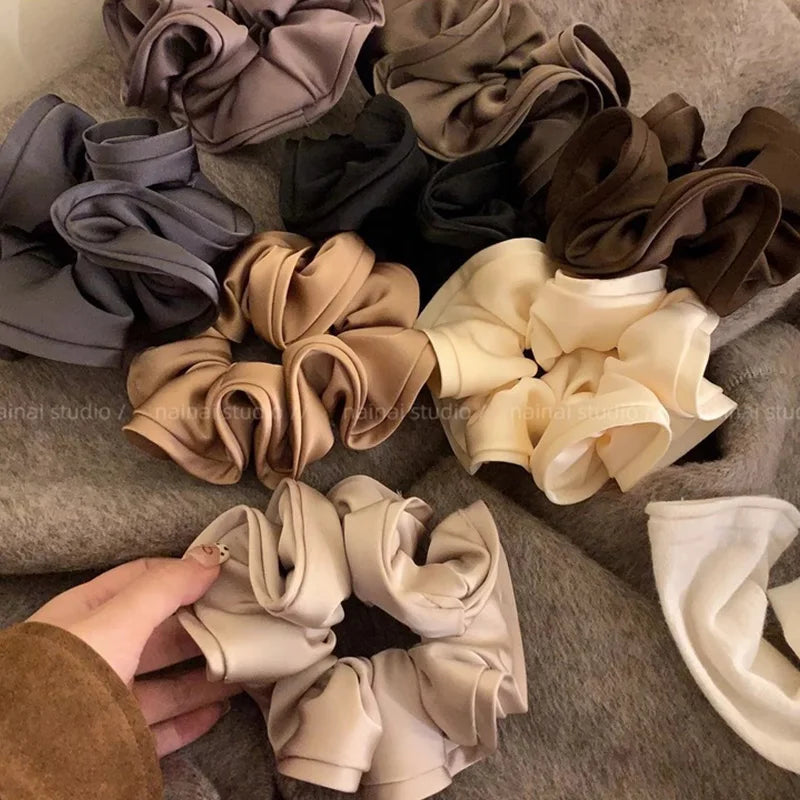 Vintage French Style Solid Large Intestine Twisted Hair Band For Women Girls Sweet Scrunchie Hair Tie Fashion Hair Accessories - Clikcy