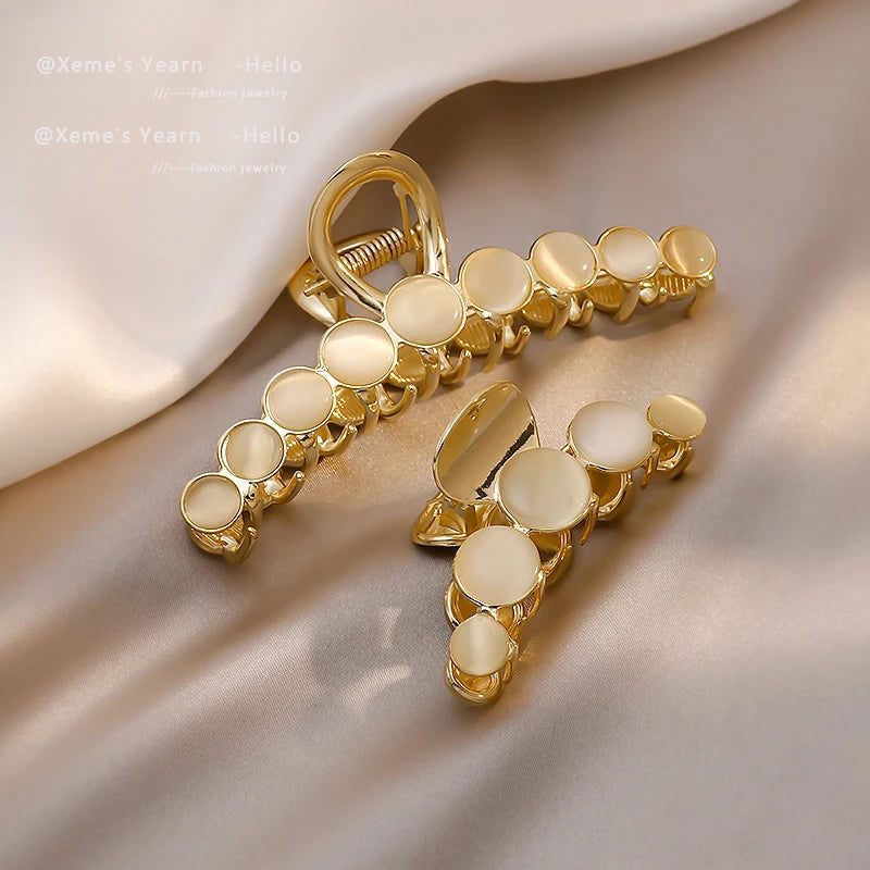 2025 New Elegant Opals Grip Back Of The Head Fixed Hair Shark Clip Headdress Girls Fashion Hairpin Accessories For Womans Clip - Clikcy