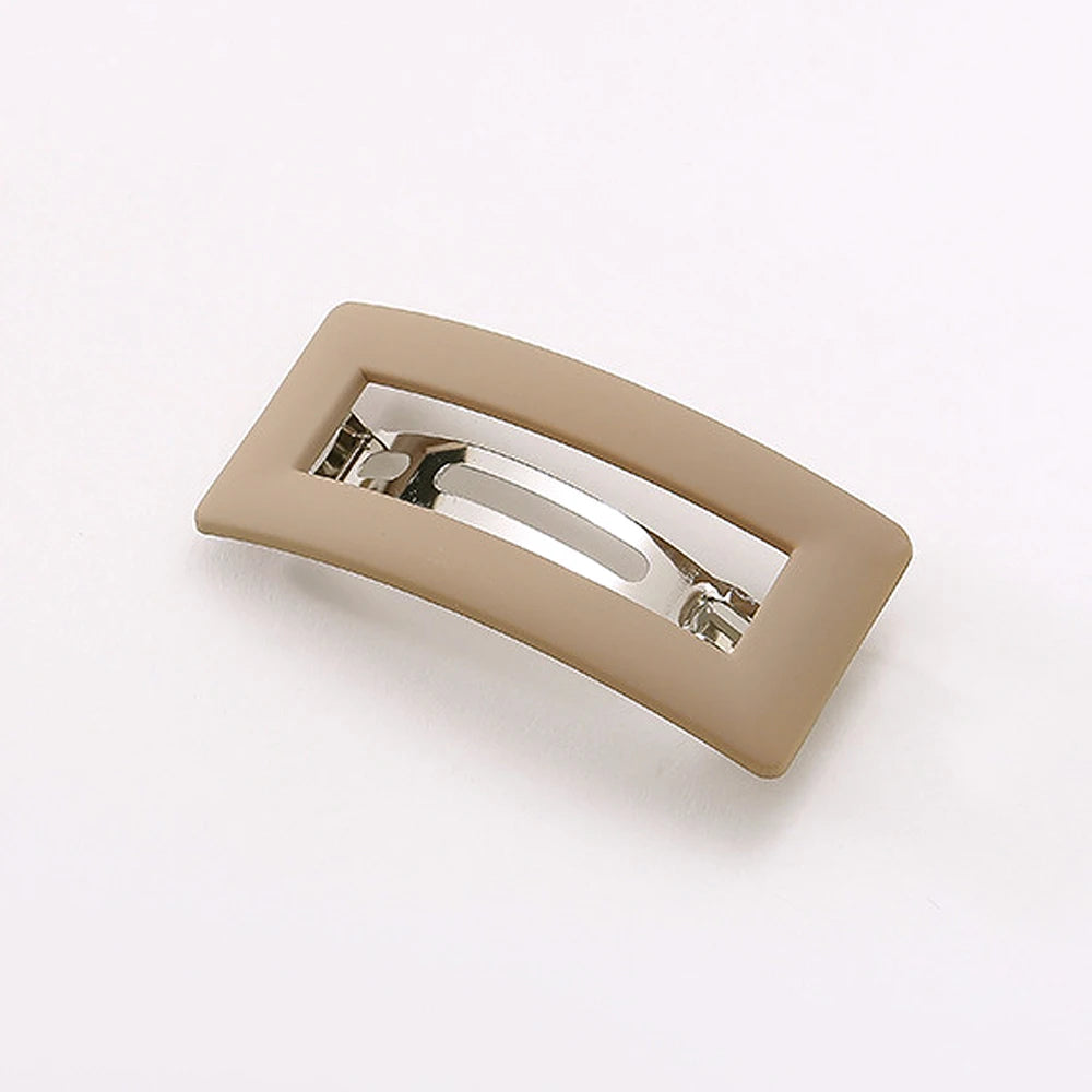 Simple Matte Spring Hair Clip Elegant Rectangle Frosted Barrettes Hairgrips For Ponytail Holder Female Summer Headdress - Clikcy