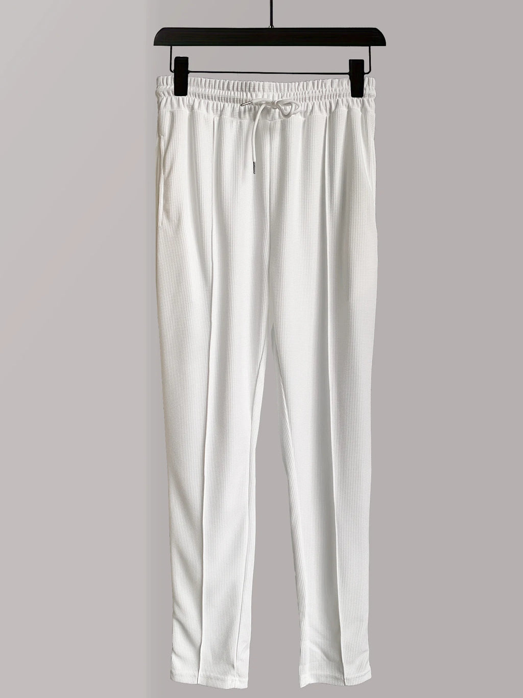 Mens Stylish Waffle Pants - Casual Sports, Slim Fit with Adjustable Drawstring, Secure Pockets for All Seasons - Perfect Outdoor - Clikcy