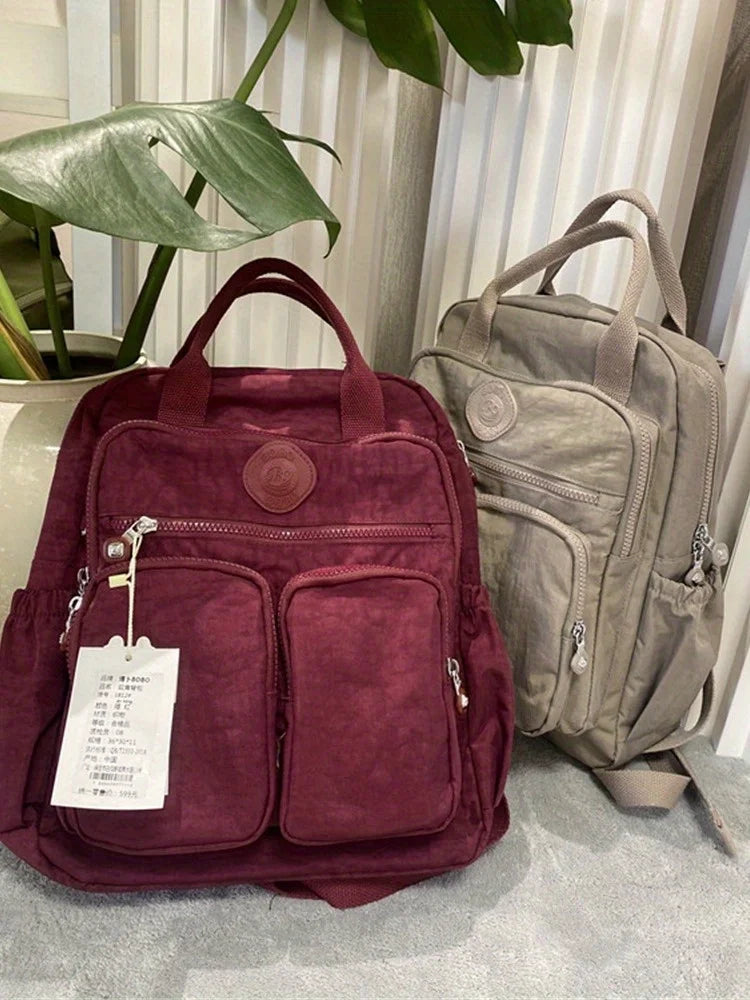 Large Capacity Backpack for Women Multi-pockets Nylon Women's Bag Causal Waterproof School Bags Laptop Backpack Stylish Backpack - Clikcy