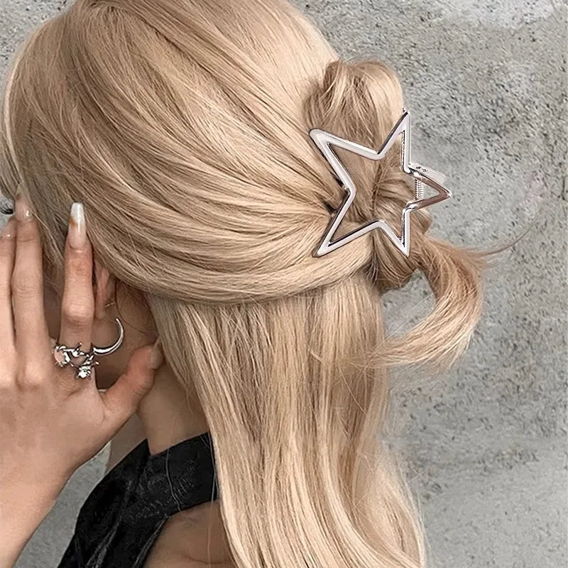 Hollow Star Hair Claws Sweet Cool Charm Trend Hair Clips for Women Girls Y2k Hair Accessories Stylish Hairpins for Gifts - Clikcy