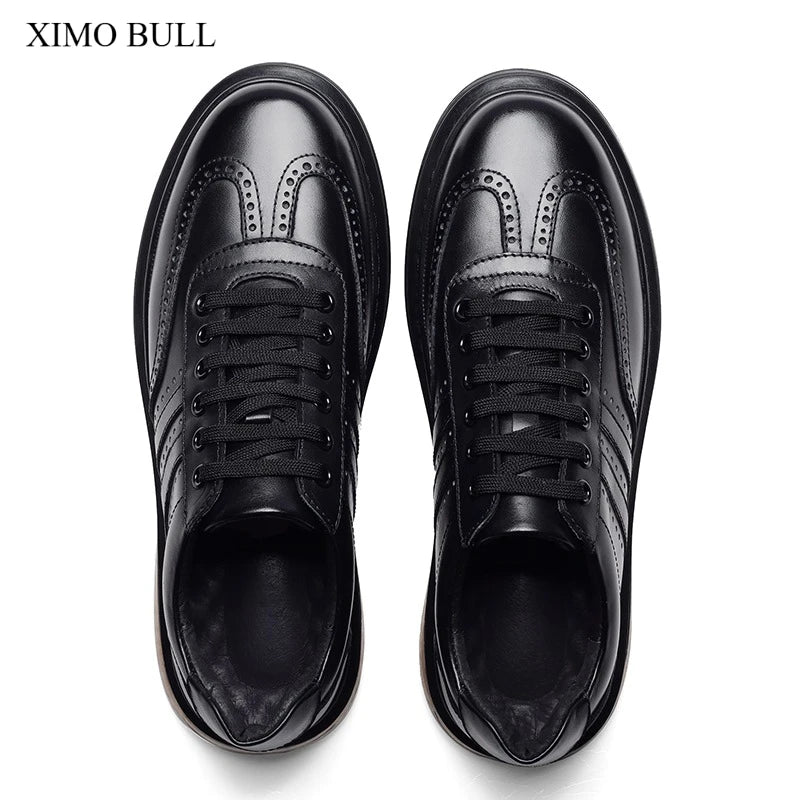 XIMO BULL Autumn Men's Casual Leather Shoes, Quality Men's Casual Sports Shoes, Business Outdoor Shoes, Men's Driving Work Shoes