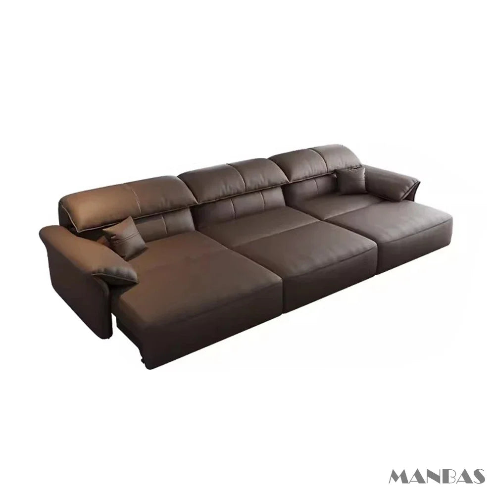 Linlamlim Electric Sofa Convertible for Cinema Living Room | Genuine Leather Electric Multifunction Sofa Bed | Folding Sofa Beds - Clikcy