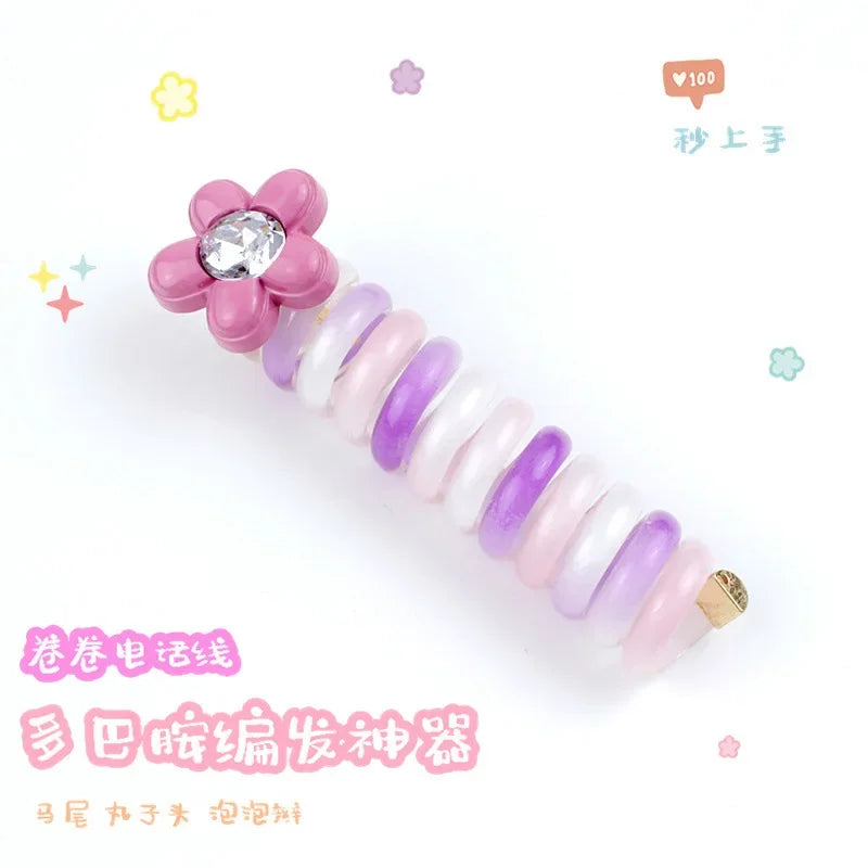 rope adult telephone cable ring Rabbit Cute Hair Ring Large Frosted Adult Hair Tie  head ring Children's telephone hephone Cable - Clikcy