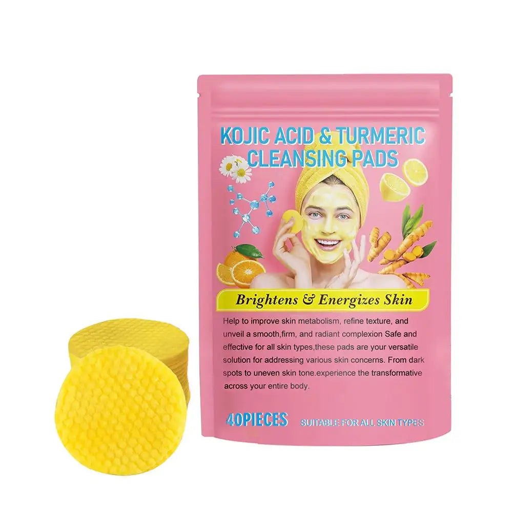40/50pcs Turmeric Cleansing Pad Cleaning Tablet Exfoliating Pads Facial Sponges  For Exfoliating Daily Cleansing Skin Care - Clikcy