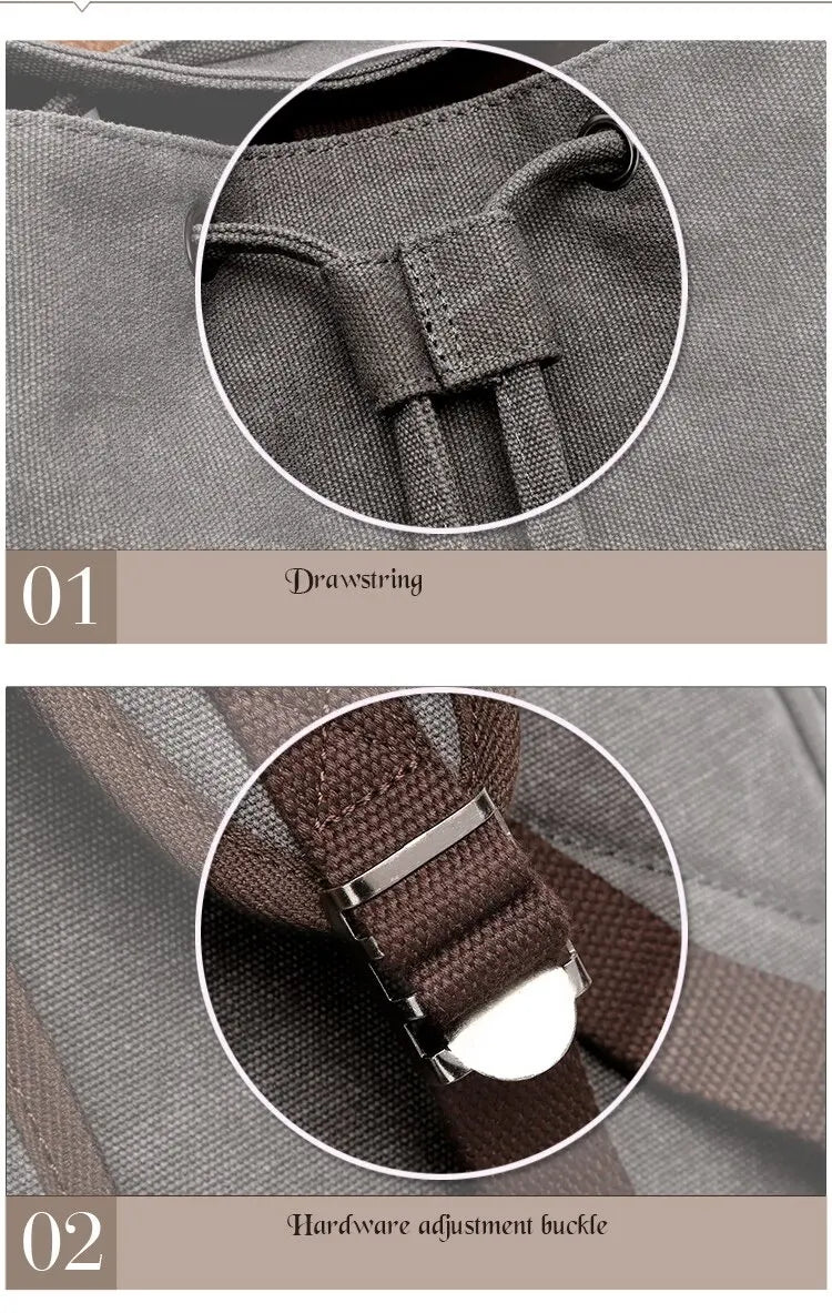 NEW Men's Backpack Vintage Canvas Backpack School Bag Men's Travel Bags Large Capacity Backpack Laptop Backpack Bag High Qualit - Clikcy