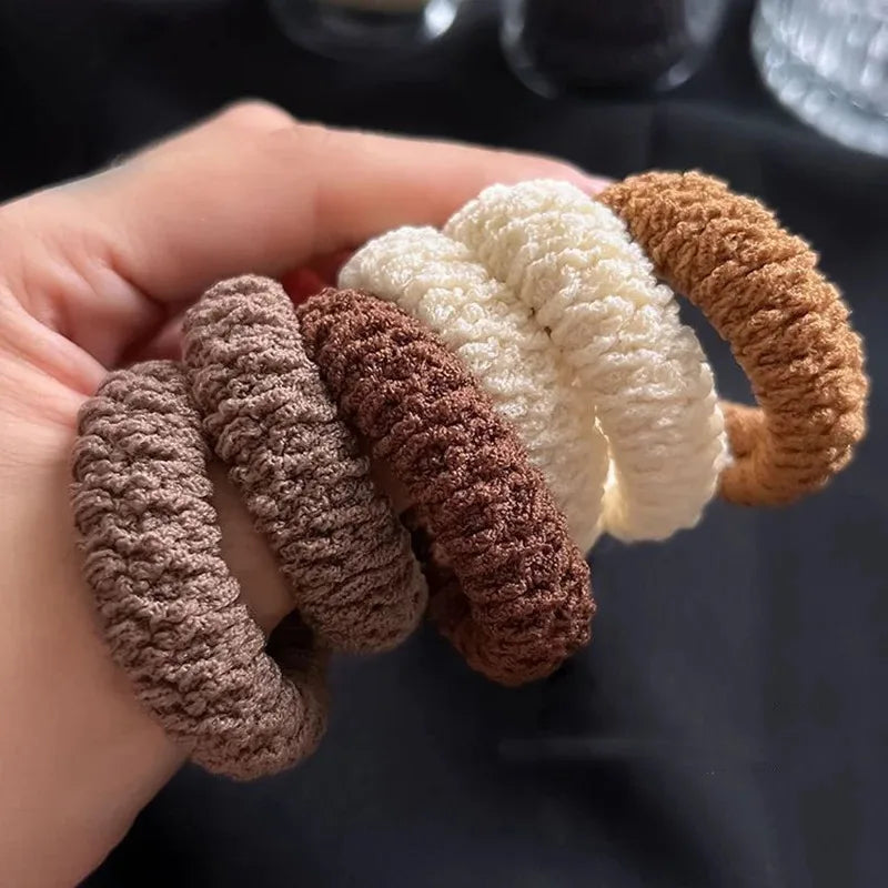 6PCS New Fashion Boutique Simple Thicken Ponytail Holders Rubber Band  Elastic Hair Bands Women Girls Hair Accessories Headwear - Clikcy
