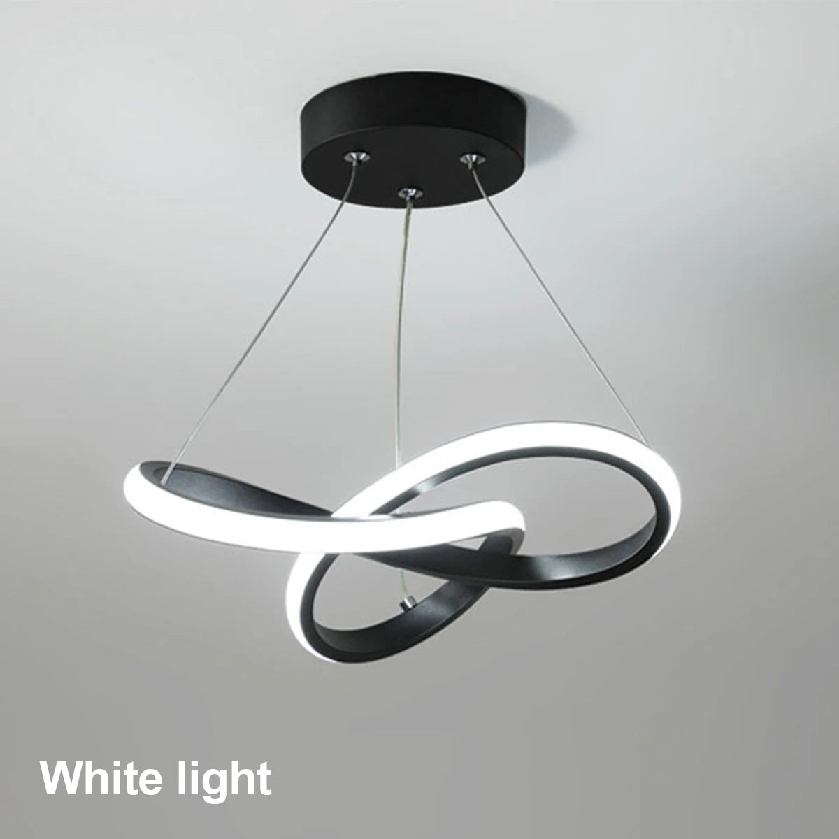 24cm Led Pendant Light Tricolor Lights White Nordic Hanging Ceiling Linear Creative Metal Art Black/White Shade Luxury Lamp 220v - Clikcy