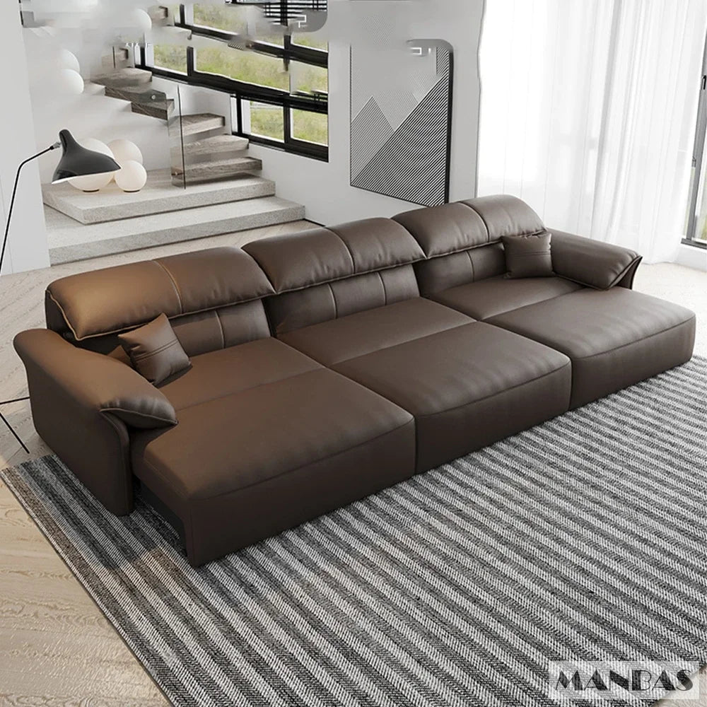 Linlamlim Electric Sofa Convertible for Cinema Living Room | Genuine Leather Electric Multifunction Sofa Bed | Folding Sofa Beds - Clikcy