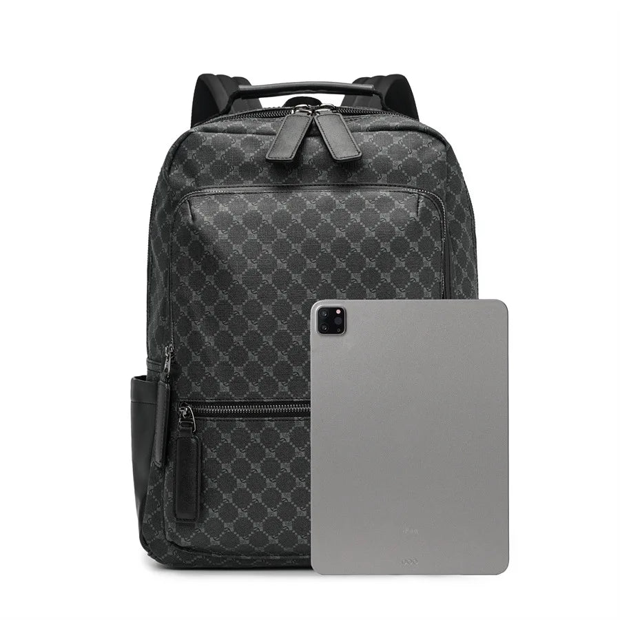 Fashion Business Men Backpack Luxury Double Layer Men's Backpacks Floral Plaid Laptop Backpack Male Schoolbag Travel Back Bag - Clikcy