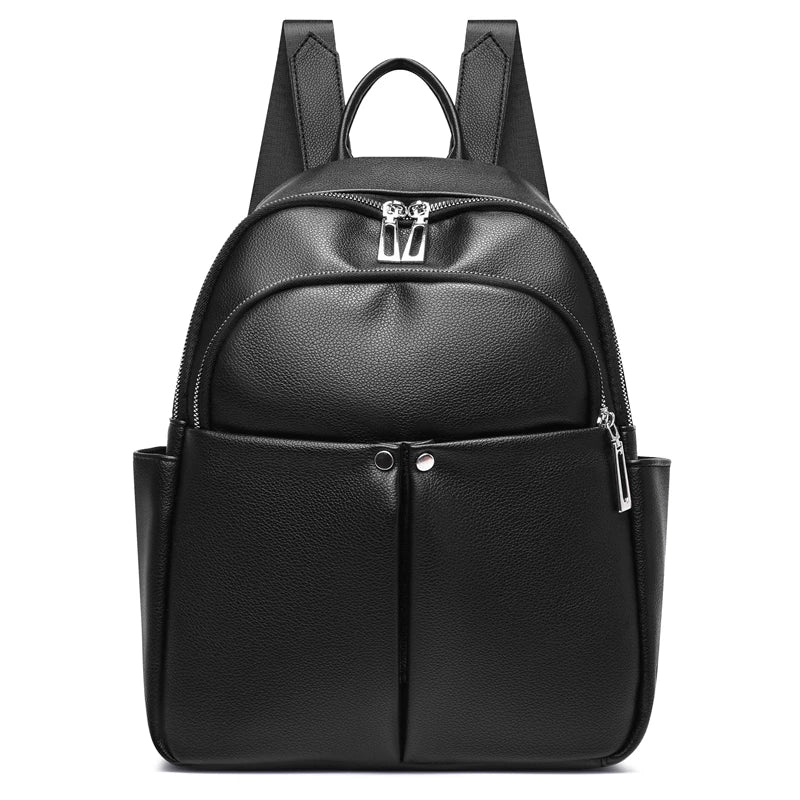 New High-quality Women's Backpack Travel Large Backpack PU Leather Handbag Schoolbag For Girls Women's bag Female Shoulder Back - Clikcy