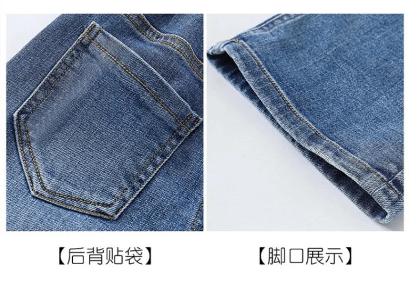 Thin Kids Pants Children's Clothing Sweatpants Clothes Teenage Girls Clothing Jeans Denim Streetwear Fashion Casual Harajuku - Clikcy