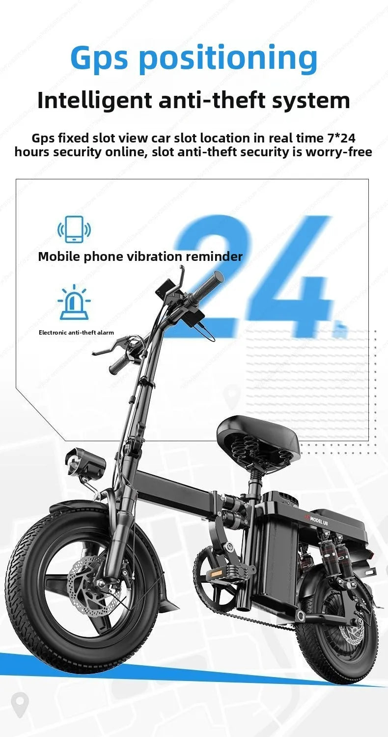 Aluminum alloy electric bicycle, ultra lightweight, portable, compact, foldable, lithium battery electric bike - Clikcy