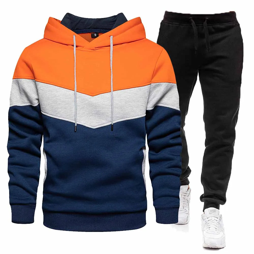 2024 Fashion Men's Tracksuit Sets Hoodie and Pants Women Solid Color Hooded Pullover+Pants Suit Casual Sportswear Sets Male - Clikcy