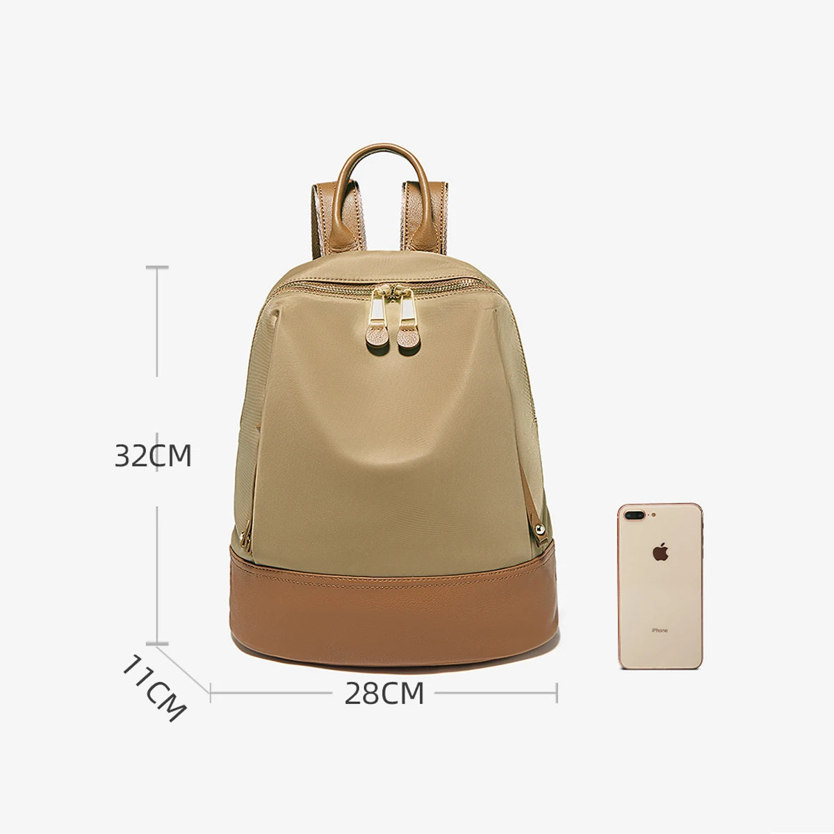 Marino Orlan Cow Leather Backpack for Women 2025 New Fashion Spring&Summer Waterproof Nylon Cloth Travel Student School Bag - Clikcy