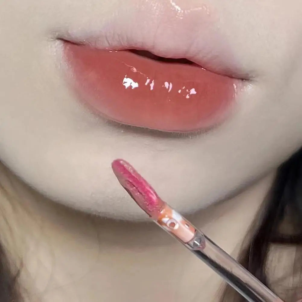8 Colors Ice Tea Mirror Lip Glaze High Gloss Moisturizing Sexy Red Lip Tint Lipstick Hydrating Long Lasting Lip Gloss Lip Makeup - Clikcy