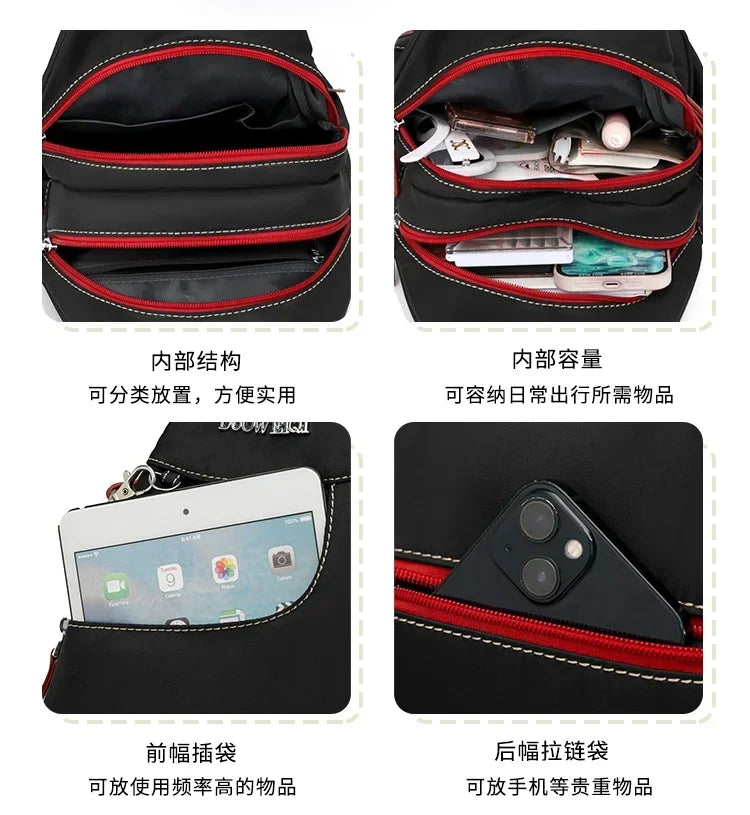 Casual Solid Nylon Designer Style Backpacks for Women 2025 High Quality Simple Versatile Commute Hot Trendy Sweet School Bags - Clikcy