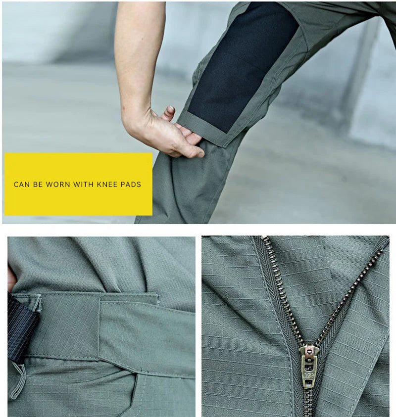 Wear-Resistant Outdoor Tactical Pants Mens Casual Cargo Trousers New Multi-pocket Waterproof Pant Work Hiking Training Trousers - Clikcy