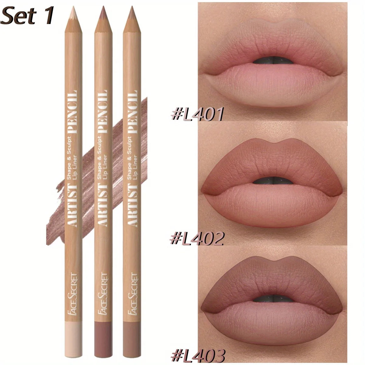 3Pcs Long-Lasting Velvet Lip Liner Matte Lipstick Waterproof  Perfect Gift for Valentine's Day, Lip Liner Set - Clikcy