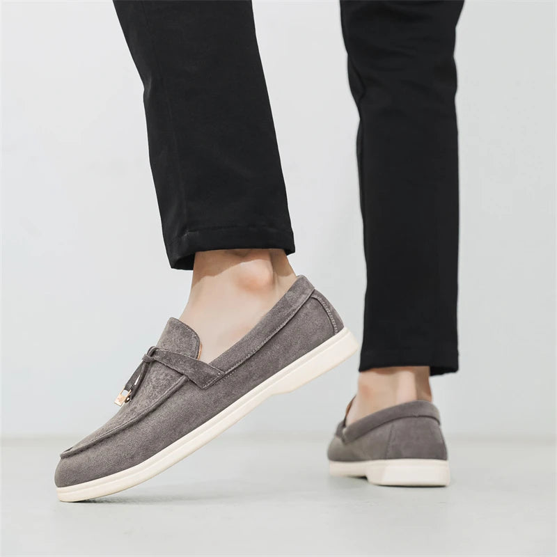 Summer Beige Moccasins For Men Comfortable Suede Casual Designer Men's Shoes Lightweight Slip-on Men Loafers zapatos para hombre - Clikcy