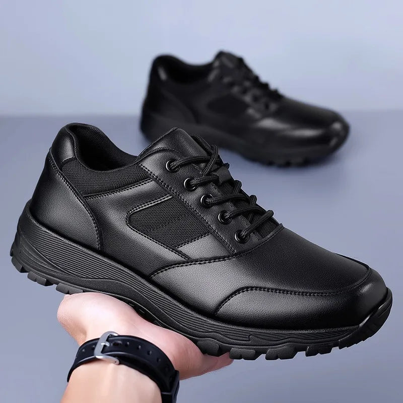 New Platform Cow Leather Casual Sneakers for Men Designer Autumn Winter Cotton Black Outdoor Men's Sports Shoes Zapatos Hombre - Clikcy