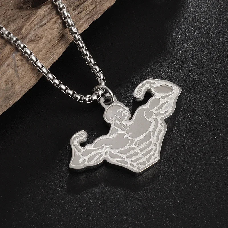 Punk Vintage Double Layer Boxing Gloves Pendant Necklace for Men Fighting Fashion Athleisure Jewelry Hip Hop Items - Clikcy