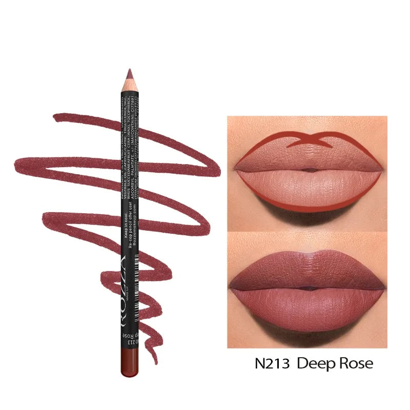 14 Color Nude Matte Lipstick Pencil Long-lasting Waterproof Lip Pencil High Pigmented Lip Liner Lip Makeup Tool - Clikcy