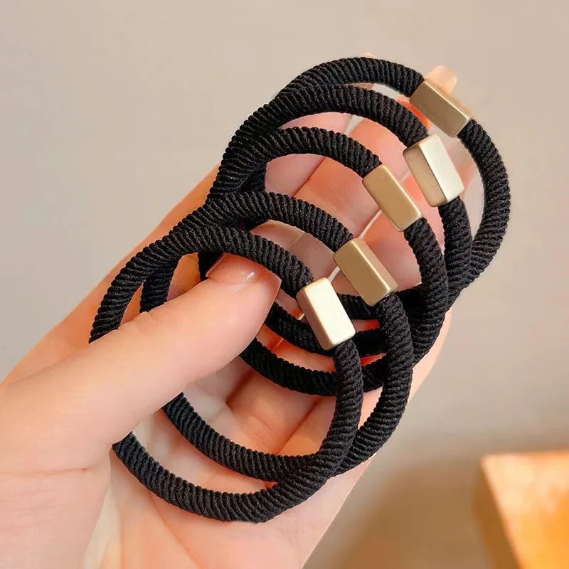 AWAYTR 5PCS New Girls Elastic Hair Rubber Bands  Headbands Women Hair Tie Hair Gum Ponytail Hair Holders Hair Accessories - Clikcy