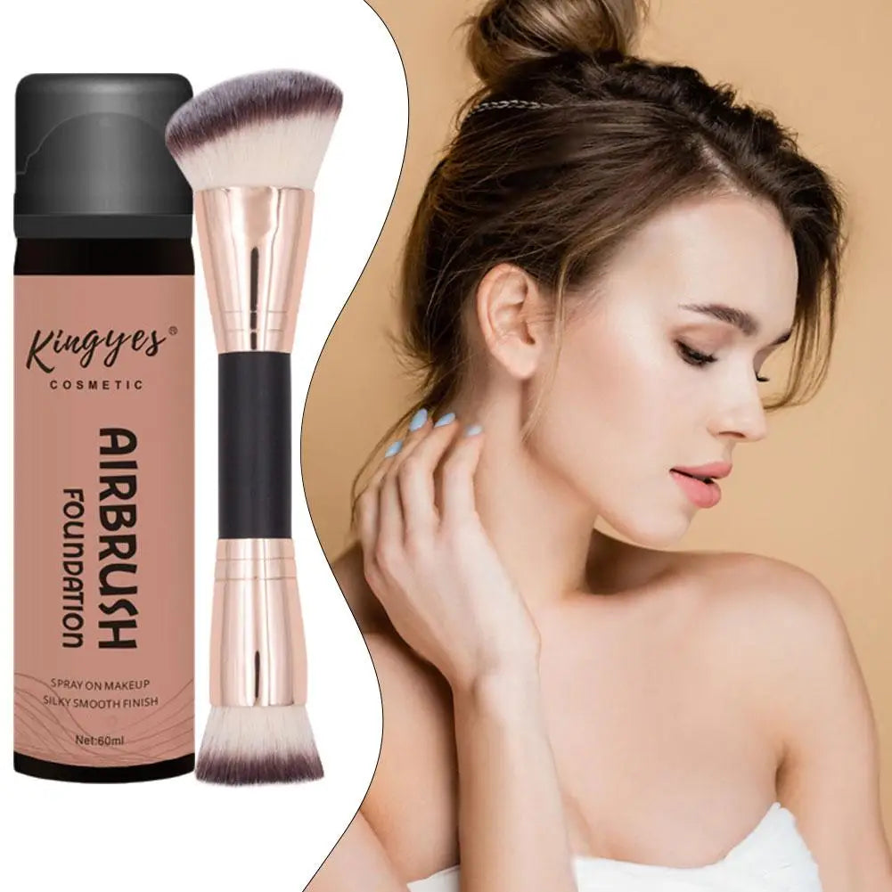Airbrush Spray Foundation Full Coverage Oil Control Liquid Foundation Face Correcting Toner Matte Moisture Brighten Concealer - Clikcy