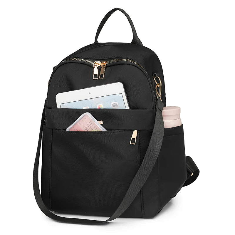 Simple Modern Backpack Women Waterproof Nylon Daypack Large Capacity School Bag Student Lightweight Back Pack Ladies Travel Bags - Clikcy