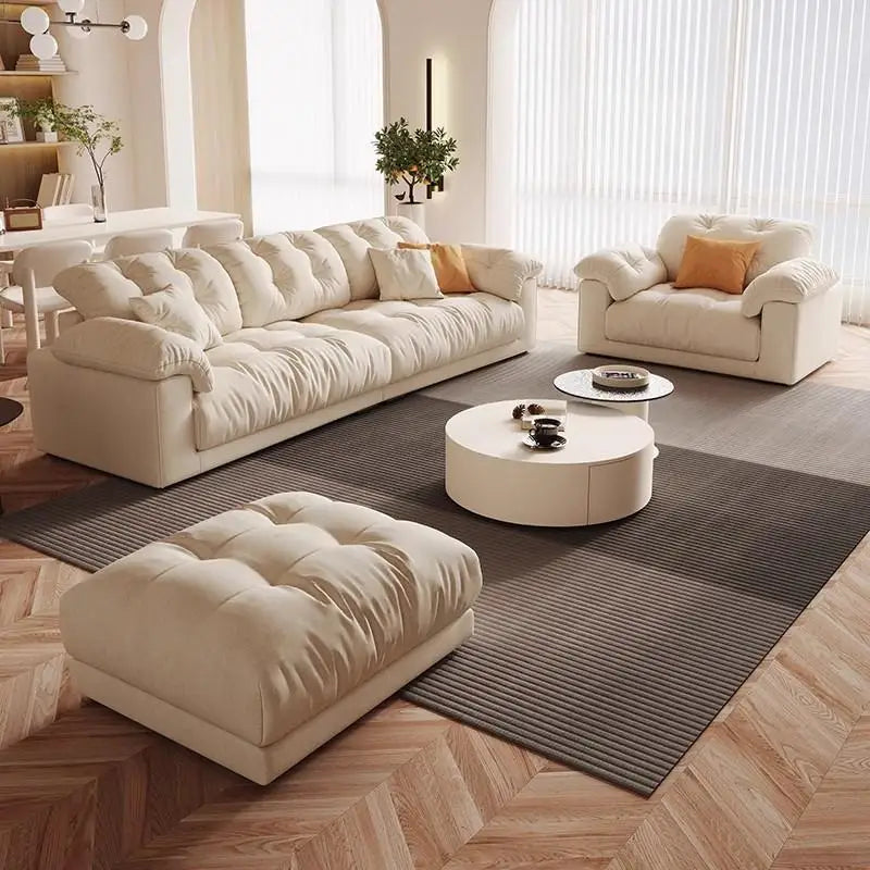 Nordic Modern Living Room Sofa Luxury Designer Fluffy Loveseat Lazy Sofa Lounge Cloud Divano Da Soggiorno Furniture Home - Clikcy