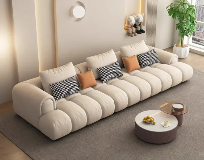 Large Filler Beige Sofas Wood Design Reclining Designer Luxury Couch Lounges Modular Nordic Divano Soggiorno Unique Furniture - Clikcy