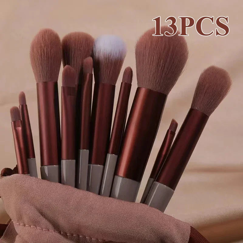 13Pcs Professional Makeup Brushes Set Soft Fluffy for Foundation Blush Powder Eyeshadow Kabuki Blending Makeup Brush Beauty Tool - Clikcy