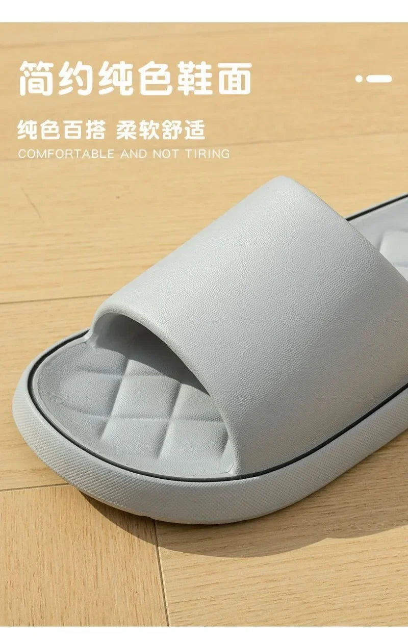 Plus Size 47 48 49 Super Light Soft Men Slippers Simple Couple's Slides EVA Elastic Shoes Colorful Indoor Bathroom Slippers - Clikcy