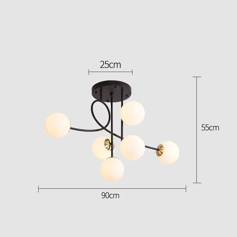 JUNYU Nordic Modern Chandelier Magic Bean Glass Ceiling LED Gold/Black Luxury Pendant Light for Living Room Bedroom Home Decor - Clikcy