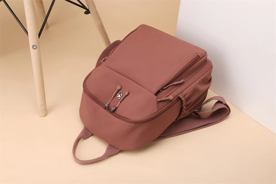 Casual Backpack Women Waterproof Nylon Back Pack Large Capacity Student Daypack Simple Schoolbag for Girls Ladies Travel Bags - Clikcy