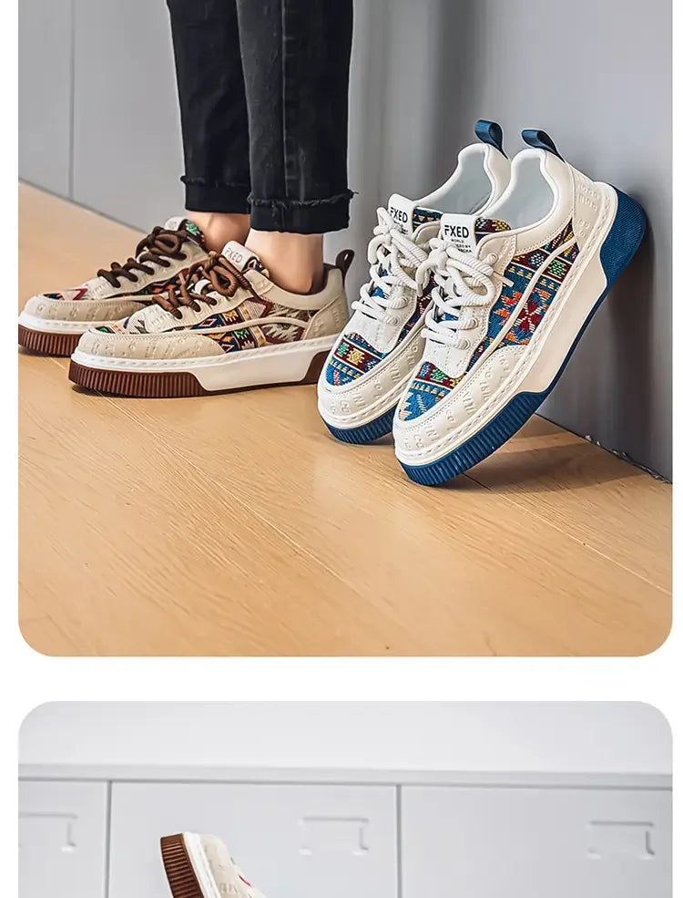 Men's Shoes 2025 New Trend Printed Fashion Shoes All Kinds of High Sense Board Shoes Daily Wear Street Casual Shoes - Clikcy