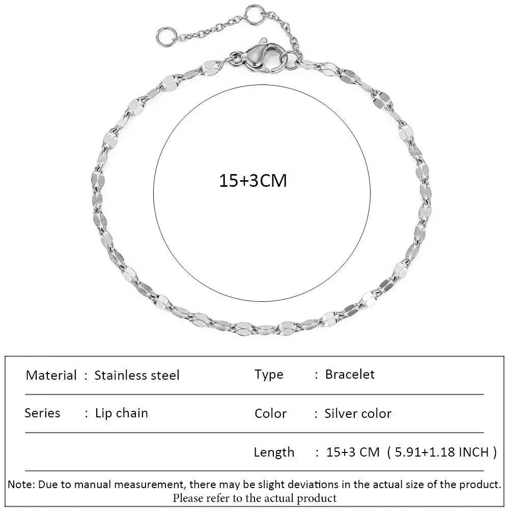 SUNIBI Classic Snake Chain Bracelets for Women Trend  Fashion Stainless Steel Cuban Chain Bracelet Trendy Woman Gifts Jewelry