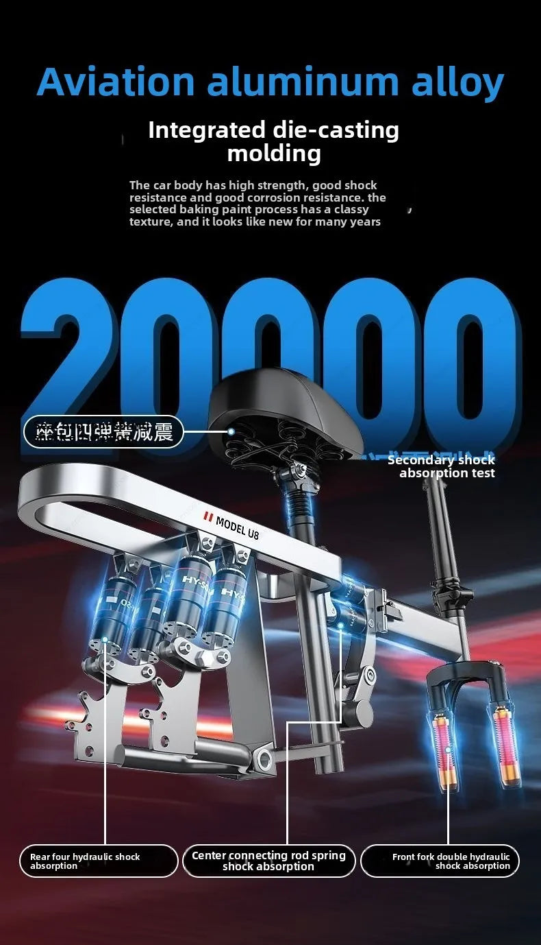 Aluminum alloy electric bicycle, ultra lightweight, portable, compact, foldable, lithium battery electric bike - Clikcy