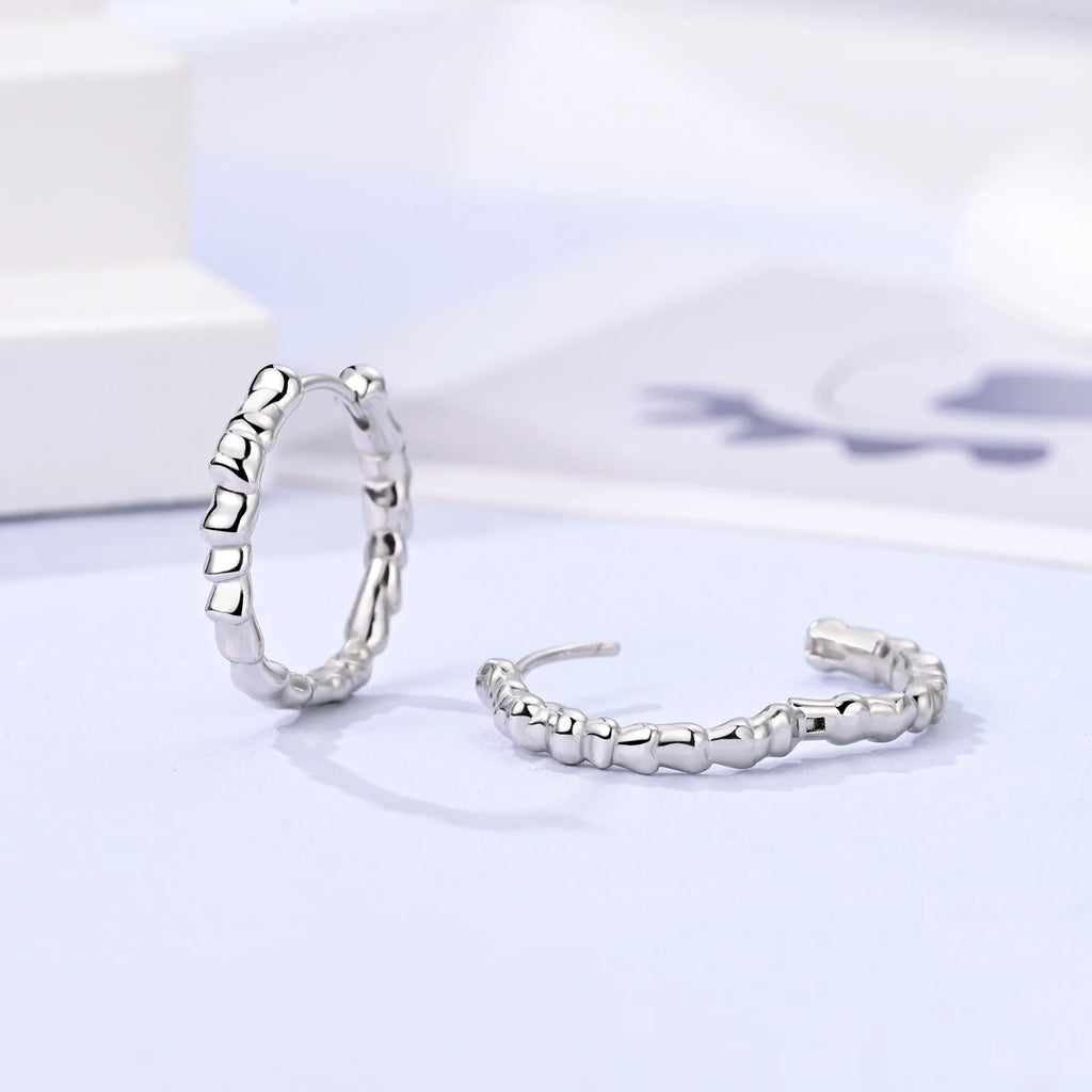 Original 925 Sterling Silver Women Hoop Earrings High Quality Shine Zircon U Shaped Classic Style Earring For Women Jewelry Gift - Clikcy