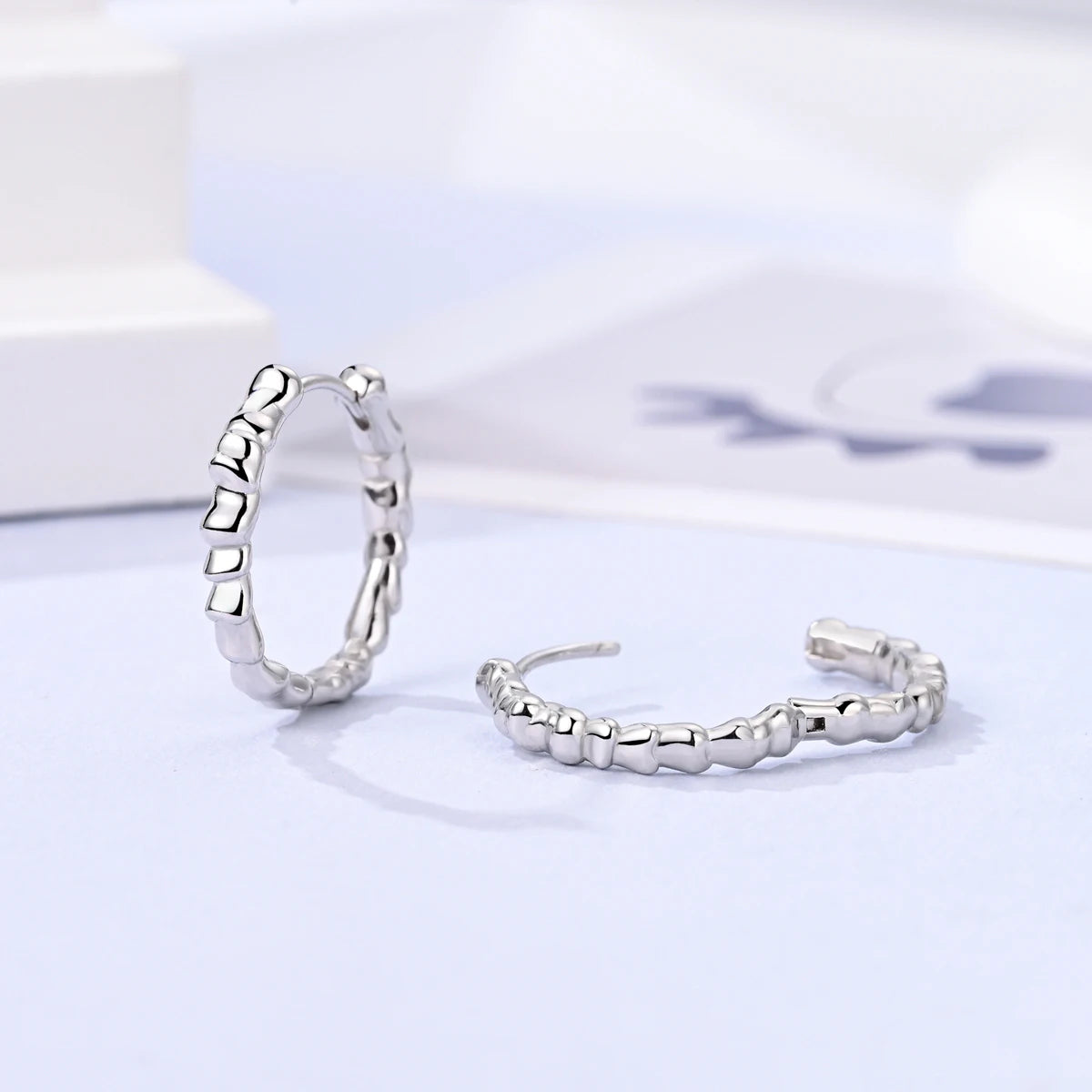 Original 925 Sterling Silver Women Hoop Earrings High Quality Shine Zircon U Shaped Classic Style Earring For Women Jewelry Gift - Clikcy