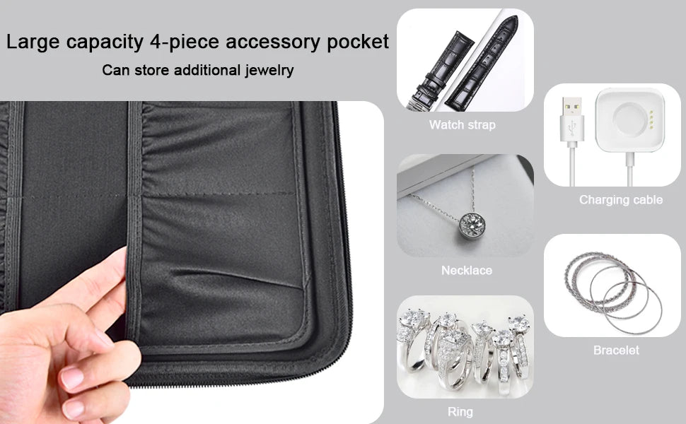 Watch  Case Box,10 Slots Men Women Display Box Stand Roll for All Wristwatches, Digital Sports, Smartwatches 42mm (case only) - Clikcy