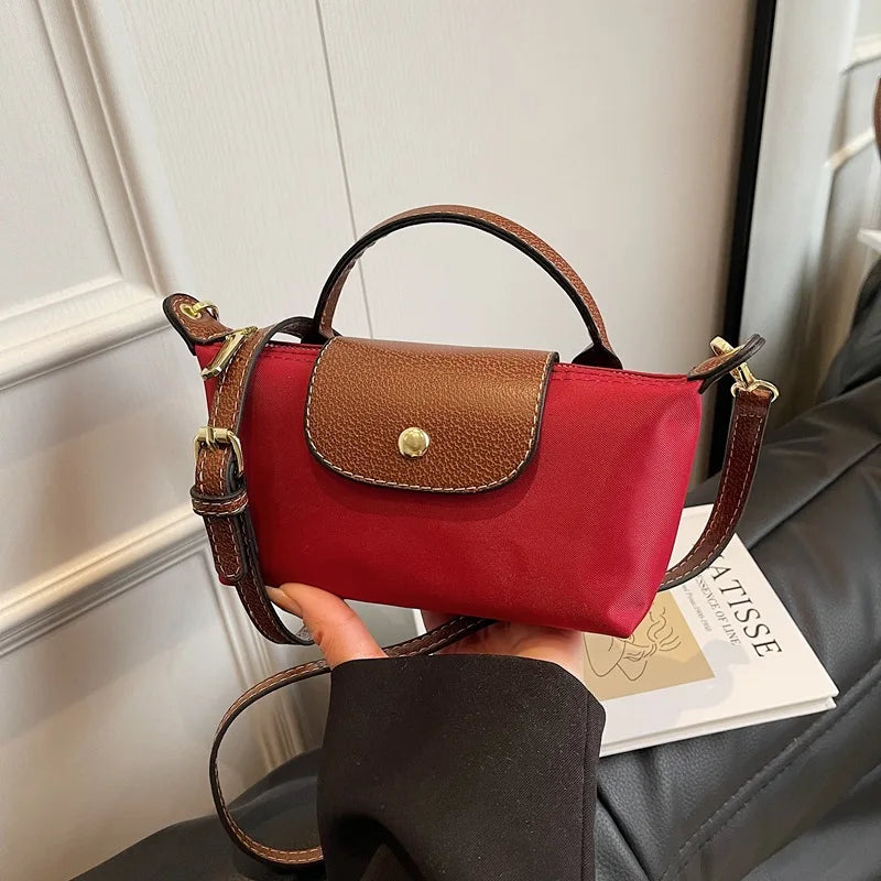 2025 summer lightweight shoulder crossbody bag, fashionable women's bag, plaid canvas, personalized and versatile dumpling bag