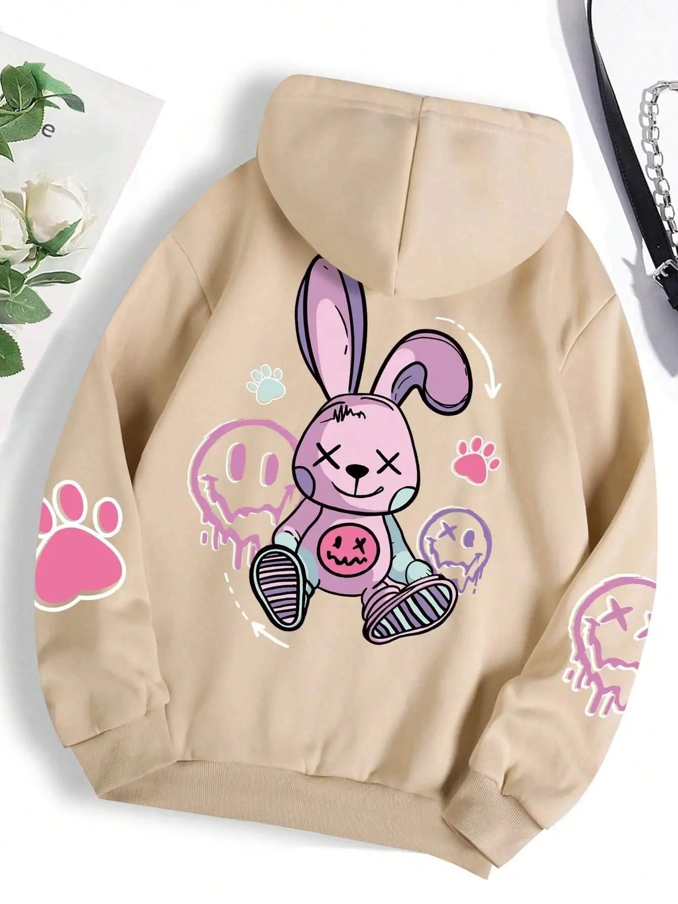 Hip Hop Street Casual Printed Female Hoodies Fashion Hoodie Oversize Loose New Sweatshirts Autumn Warm Fleece Clothing - Clikcy