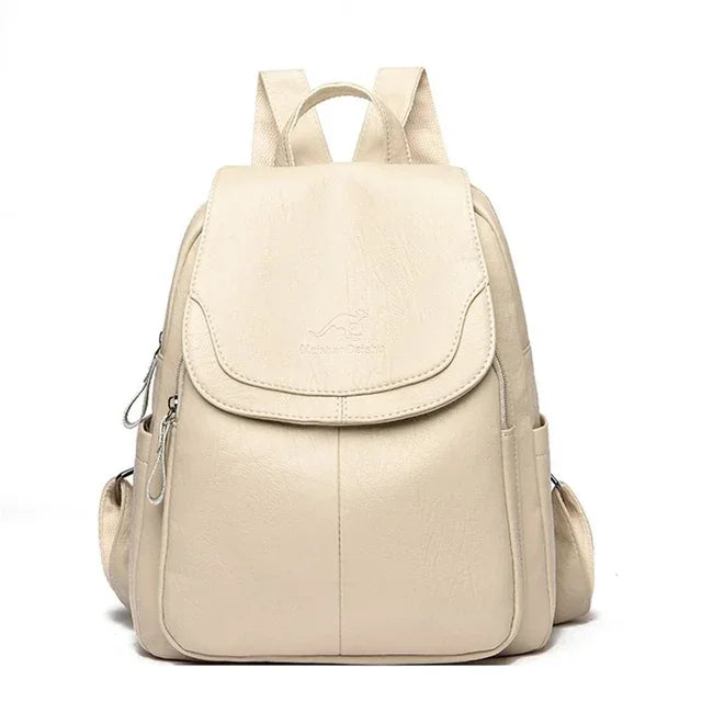 Genuine Women Leather Backpack Fashion Female Shoulder Bag Sac a Dos Ladies Bagpack Mochilas School Bags For Teenage Girls 2024