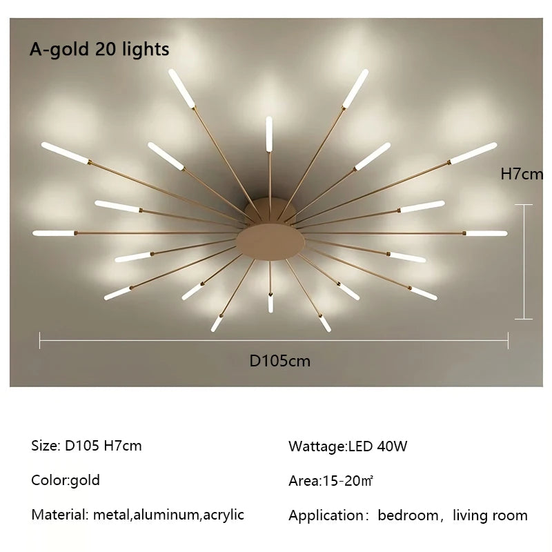 Modern Creativity Fireworks Led Ceiling Lights Living Dining Room Ceiling Chandeliers Lighting Bedroom Luster Lamps Luminaire