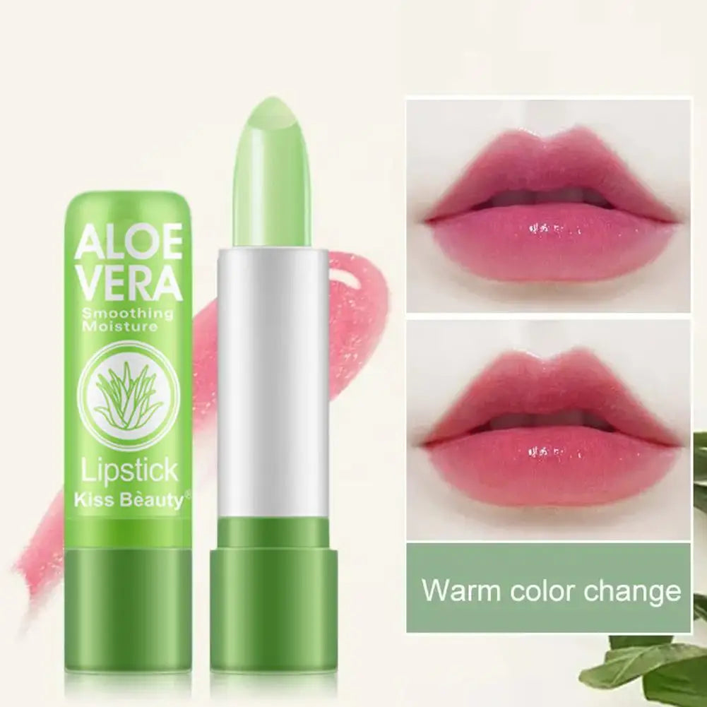 Aloe Vera Lipstick Color Changing Lip Balm Lasting Moisturizing Moisturizing Waterproof Temperature Change Lip Balm - Clikcy